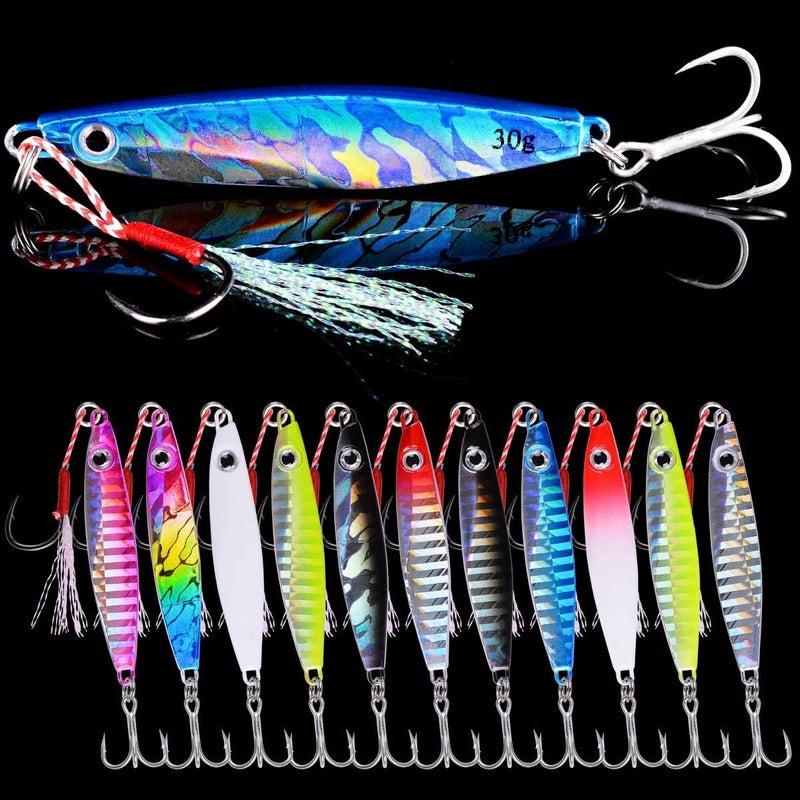 Aorace Jigging Lure Lead Fish Metal Jig Fishing Lure Paillette Knife Artificial Hard Bait Laser Body - Image 3